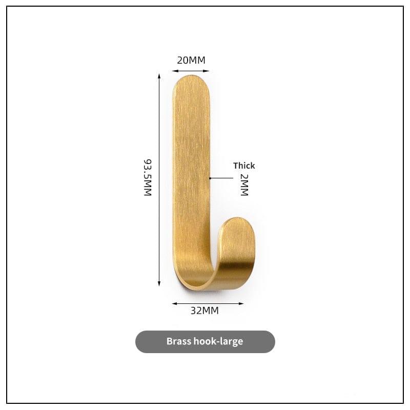 Shop 0 L Bathroom Brass Wall Hook,Punch-free Sticky Hook for Kitchen Robe Towel Hook Wall Door Clothes Hook Furniture Harware Mademoiselle Home Decor