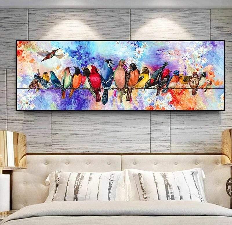 Shop 0 Parrot Bird on Branches Canvas Paintings Posters Landscape Artistic Oil Painting Animals Poster Print Wall Picture Cuadros Decor Mademoiselle Home Decor