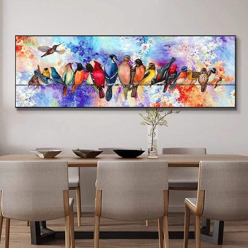 Shop 0 Parrot Bird on Branches Canvas Paintings Posters Landscape Artistic Oil Painting Animals Poster Print Wall Picture Cuadros Decor Mademoiselle Home Decor