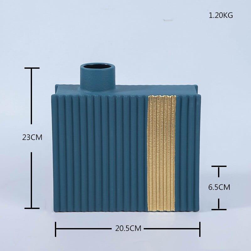 Shop 0 Blue Height 21CM Ceramic Vase Nordic Living Room Home Decoration Plant Pots Balcony Decorations Bathroom Decoration Accessories Desktop Ornaments Mademoiselle Home Decor