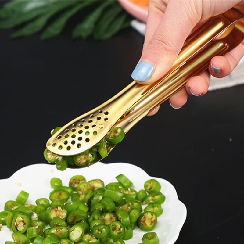 Shop 0 Dropshipping Stainless Steel Non-stick Kitchen BBQ Tongs Smart Grill Meat Food Clip Cooking Clamp Gold/Silver Accessories Mademoiselle Home Decor