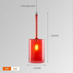 Shop 0 B  Red / Cold White Dining Table Pendant Lights Kitchen Island Bedroom Bedside Hanging Lamps For Ceiling Glass Lampshade Lighting Suspension Design Mademoiselle Home Decor