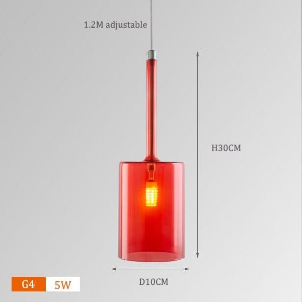 Shop 0 B  Red / Cold White Dining Table Pendant Lights Kitchen Island Bedroom Bedside Hanging Lamps For Ceiling Glass Lampshade Lighting Suspension Design Mademoiselle Home Decor