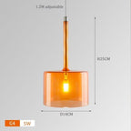 Shop 0 C Orange / Cold White Dining Table Pendant Lights Kitchen Island Bedroom Bedside Hanging Lamps For Ceiling Glass Lampshade Lighting Suspension Design Mademoiselle Home Decor