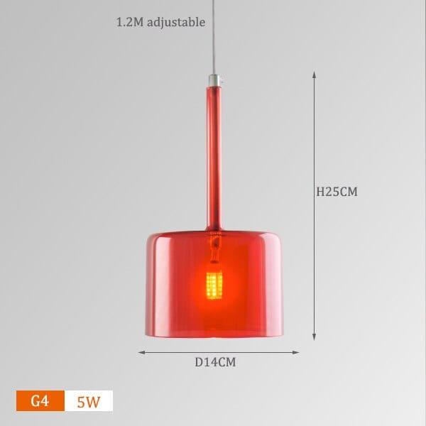 Shop 0 C  Red / Cold White Dining Table Pendant Lights Kitchen Island Bedroom Bedside Hanging Lamps For Ceiling Glass Lampshade Lighting Suspension Design Mademoiselle Home Decor