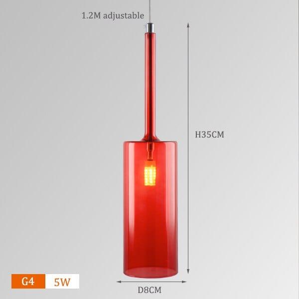 Shop 0 A Red / Cold White Dining Table Pendant Lights Kitchen Island Bedroom Bedside Hanging Lamps For Ceiling Glass Lampshade Lighting Suspension Design Mademoiselle Home Decor