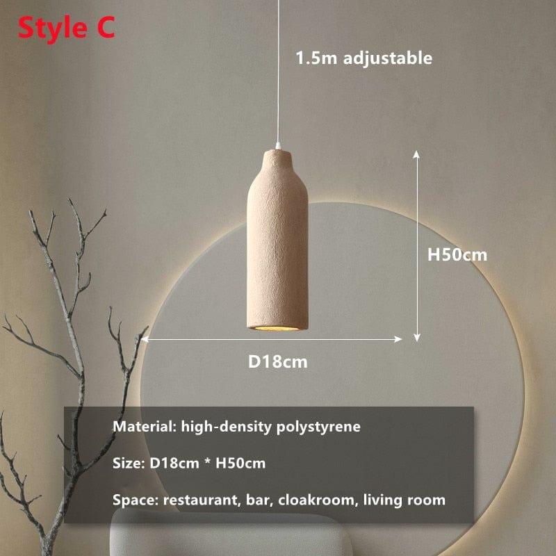 Shop 0 Style C / warm light 3000K Wabi Sabi Restaurant LED Chandelier Light Bar Designer Bedroom Bedside Lamp Home Decor Cement Living Room Homestay Hanging Light Mademoiselle Home Decor