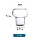 Shop 0 S / 1PCS 300/520ml  Coffee Mug Household Transparent Whiskey Wine Yogurt Dessert Glass Cup Home Bar Drinkware Gourd Shape Cocktail Glass Mademoiselle Home Decor