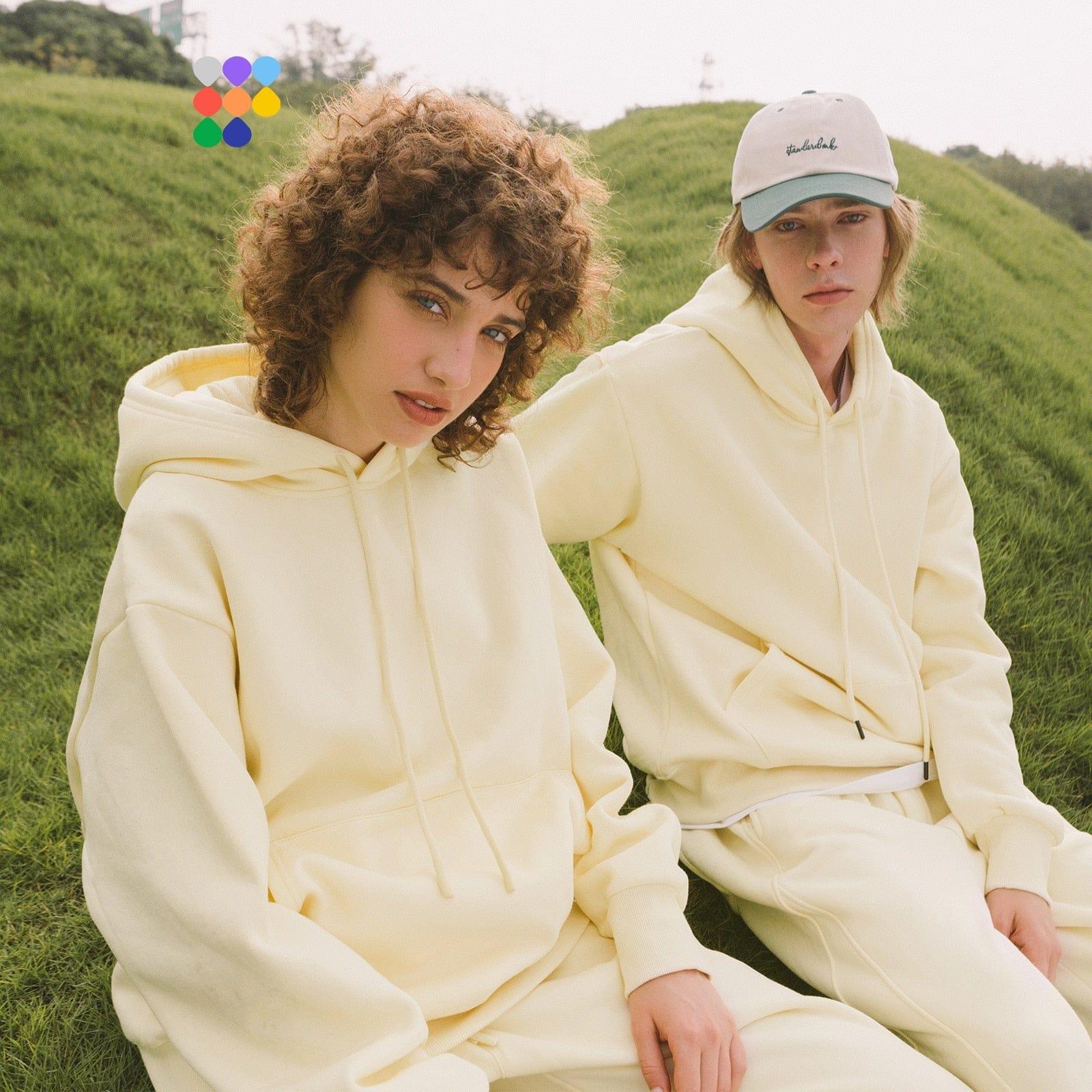 Shop 0 INFLATION Men&#39;s Tracksuit Suit Winter Warm Velvet Tracksuit Mens Casual Solid Sweatpant Set Unisex Jogging Suit Mademoiselle Home Decor