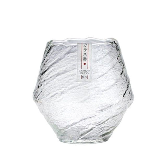 Shop 0 1 x Wave Glass / 420ml Japanese Hazy Air Wine Glass Snowflakes Falling Whiskey Tumbler Hammer Pattern Whisky Cup XO Brandy Drinking Glasses Wineglass Mademoiselle Home Decor