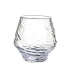 Shop 0 1 x Flat Glass / 420ml Japanese Hazy Air Wine Glass Snowflakes Falling Whiskey Tumbler Hammer Pattern Whisky Cup XO Brandy Drinking Glasses Wineglass Mademoiselle Home Decor