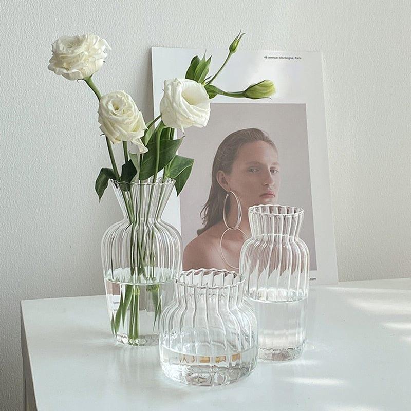 Shop 0 Transparent Glass Vases for Plant Bottle Nordic Flower Vase Hydroponic Terrarium Container Flower Table Pot ваза для цветов Mademoiselle Home Decor