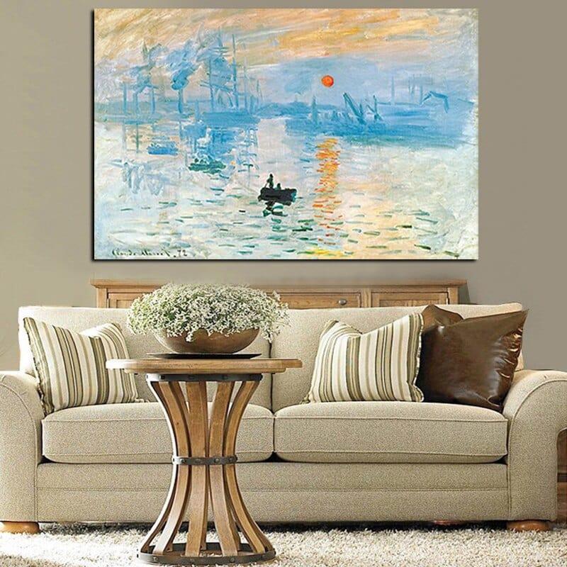 Shop 0 Claude Monet Impression Sunrise Famous Landscape Oil Painting on Canvas Art Poster Print Wall Picture for Living Room Cuadros Mademoiselle Home Decor