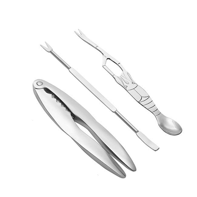 Shop 0 3PCS-B Seafood Tool Sets Crab Crackers Picks Spoons Set Stainless Steel Crab Peel Shrimp Tool Lobster Clamp Pliers Clip Pick Set Mademoiselle Home Decor