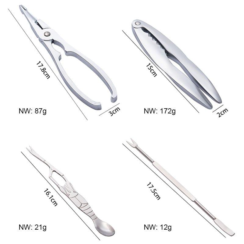 Shop 0 Seafood Tool Sets Crab Crackers Picks Spoons Set Stainless Steel Crab Peel Shrimp Tool Lobster Clamp Pliers Clip Pick Set Mademoiselle Home Decor