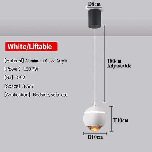 Shop 0 B White / 7W / Warm White Modern LED Pendant Lights For Ceiling Liftable Hanging Lights Fixtures For Bedroom Living Kitchen Study Decoration Chandelier Mademoiselle Home Decor