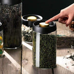 Shop 0 Glass Vacuum Tea Caddy Sealed Jar Transparent Household Storage Storage Bottle Home Furnishing Kitchen Storage Storage Bottle Mademoiselle Home Decor