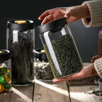 Shop 0 Glass Vacuum Tea Caddy Sealed Jar Transparent Household Storage Storage Bottle Home Furnishing Kitchen Storage Storage Bottle Mademoiselle Home Decor