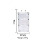Shop 0 China / H Glass Food Storage Jar Sealed Moisture-Proof Multi-Grain Container Stacked Multi-Layer Kitchen Refrigerator Fruit Salad Bowl Mademoiselle Home Decor