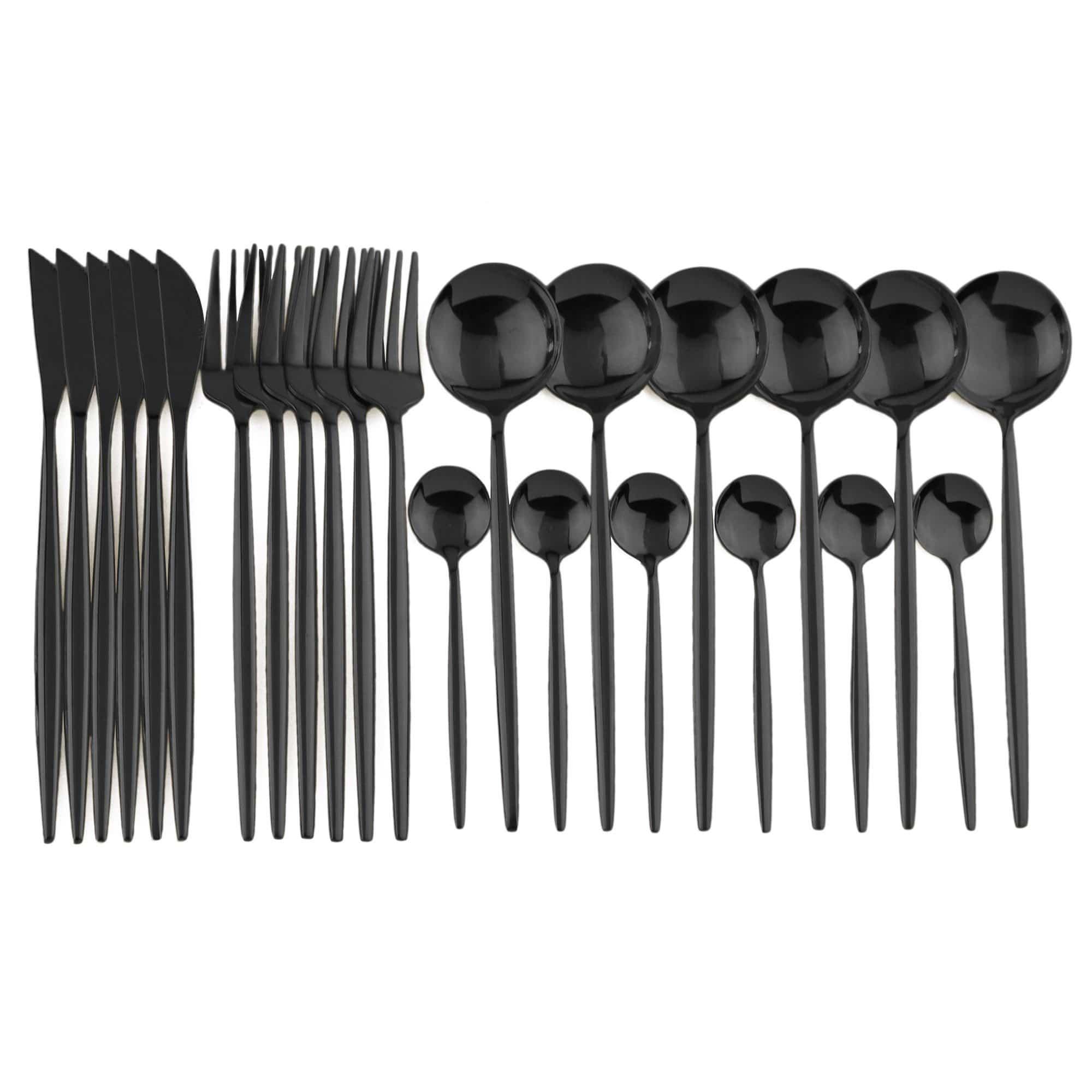 Shop 100003310 Black Stoneridge Cutlery Set Mademoiselle Home Decor