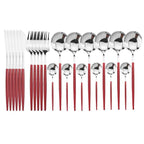 Shop 100003310 Red Silver Stoneridge Cutlery Set Mademoiselle Home Decor