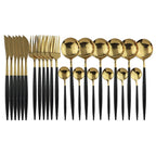 Shop 100003310 Black Gold Stoneridge Cutlery Set Mademoiselle Home Decor