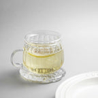 Shop 0 Heat Resistant Glass Striped Water Cup Breakfast Oatmeal Milk Coffee Cup Household Large Capacity Cup Water Cup with Handle Mademoiselle Home Decor