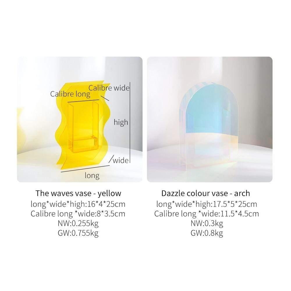 Shop 0 Rainbow Color Acrylic Vases Floral Container Decorative Shop Design Living Room Wedding Party Home Office Decoration Mademoiselle Home Decor