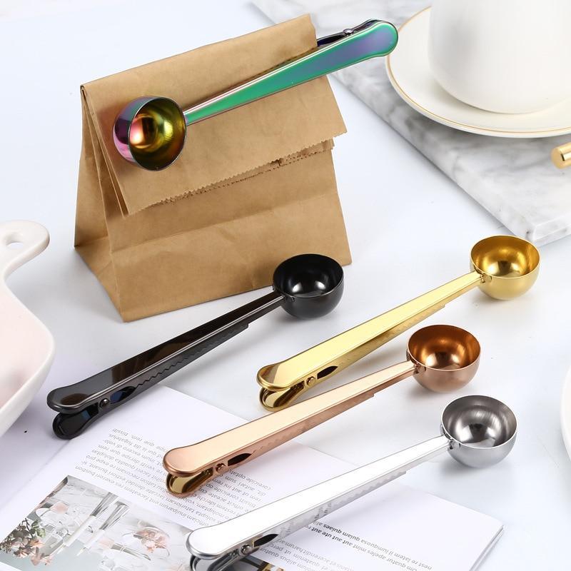 Shop 0 Two-in-one 15ML Stainless Steel Sealed Clip Coffee Spoon Kitchen Tool Baking Scale Spoon Seasoning Spoon Milk Powder Spoon Mademoiselle Home Decor