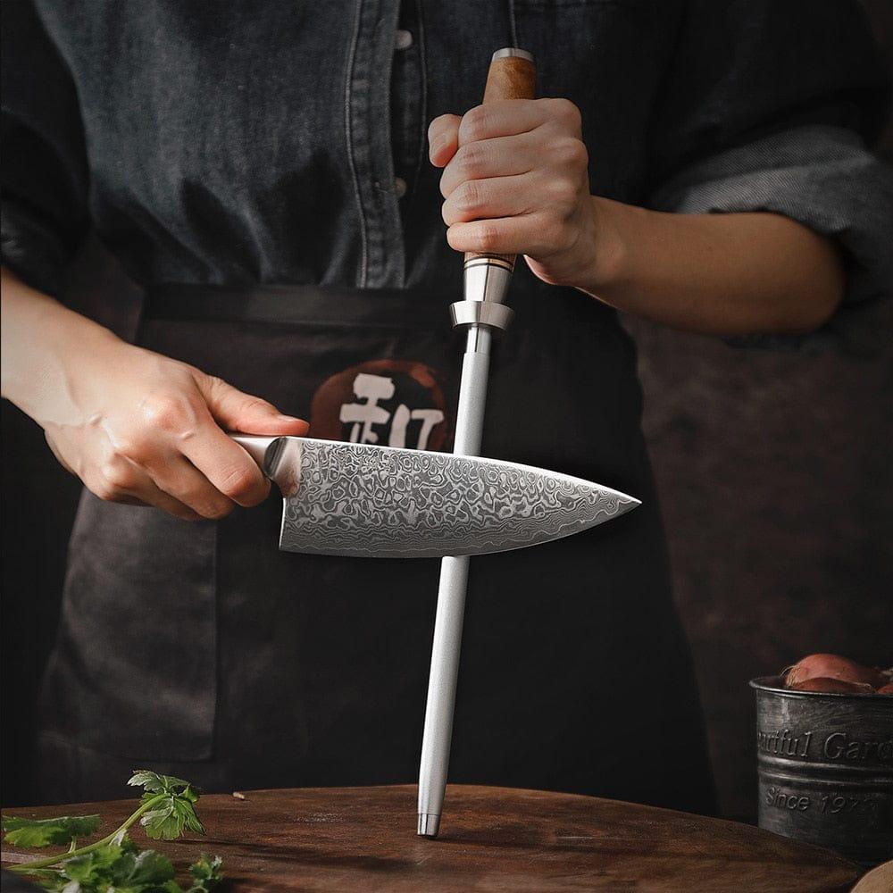 Shop 0 HEZHEN Sharpener Rod Knife Sharpener High-carbon Steel Emery Kitchen tool Long Lasting Sharpness Kitchen Accessories Mademoiselle Home Decor