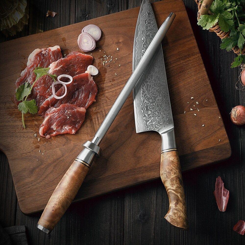 Shop 0 HEZHEN Sharpener Rod Knife Sharpener High-carbon Steel Emery Kitchen tool Long Lasting Sharpness Kitchen Accessories Mademoiselle Home Decor