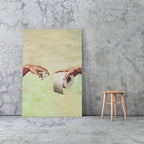 Shop 0 Hand of God and Adam Mural Poster Framed Wooden Frame Canvas Painting Wall Art Decor Living Room Study Home Decoration Prints Mademoiselle Home Decor