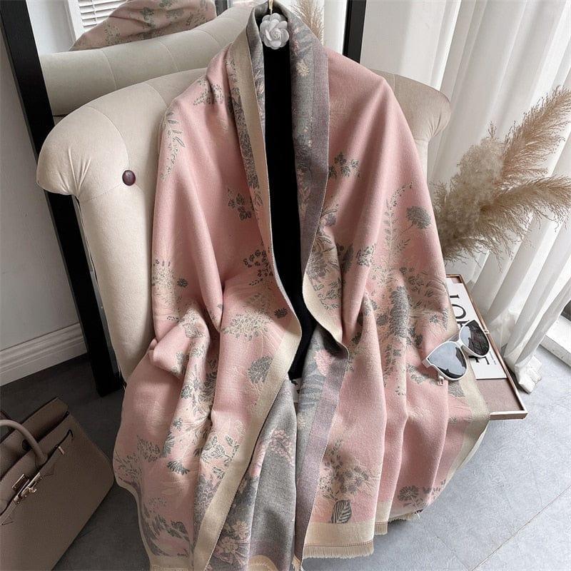 Shop 0 Warm Winter Scarf Cashmere Women Pashmina Design Print Shawls Wrap Female Thick Blanket Soft Bufanda Stoles 2022 Fashion Mademoiselle Home Decor